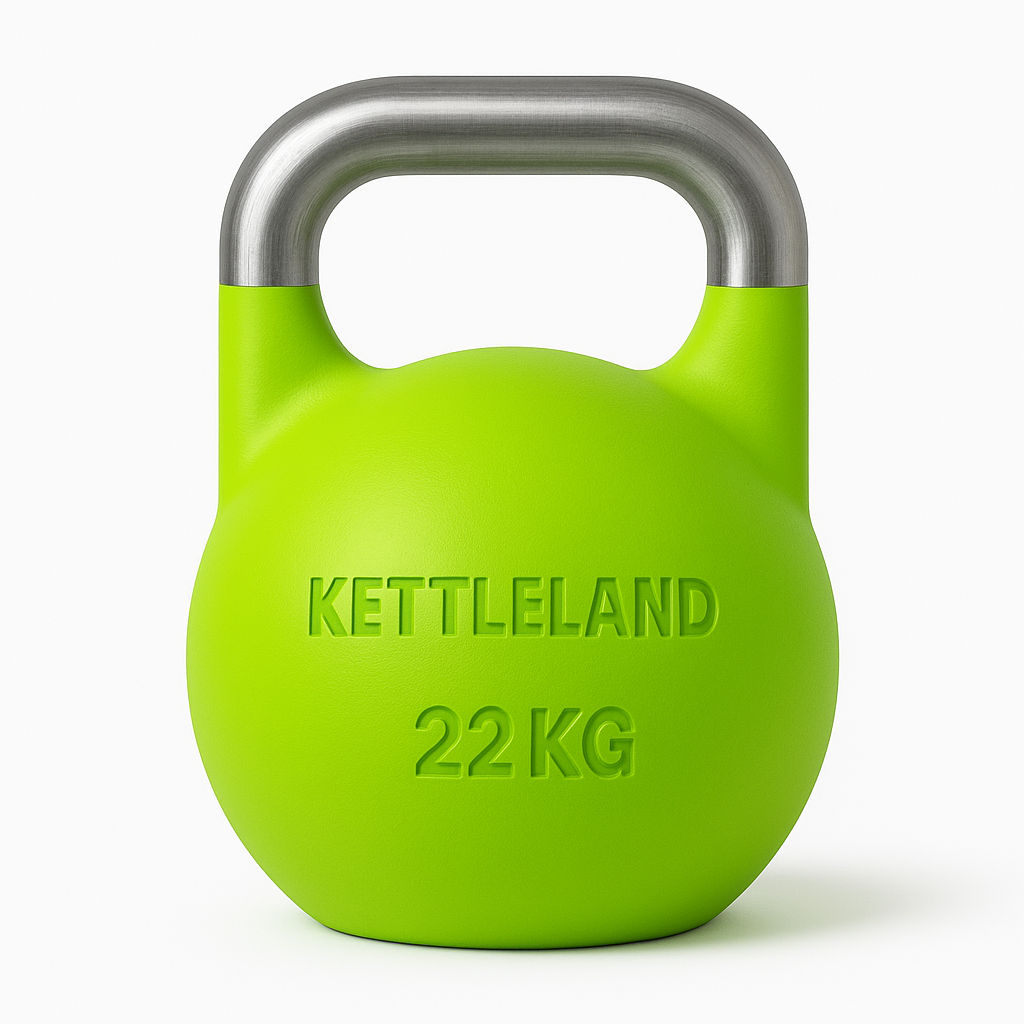 Kettlebell de Competición Kettleland – Acero Sólido INOX – Pesos de 8 kg a 32 kg