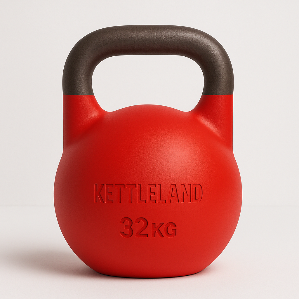 Kettlebell de Competición Kettleland – Acero Sólido INOX – Pesos de 8 kg a 32 kg
