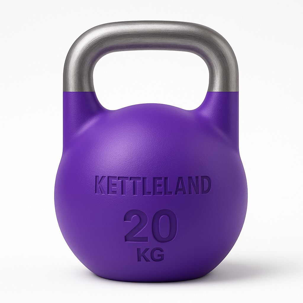 Kettlebell de Competición Kettleland – Acero Sólido INOX – Pesos de 8 kg a 32 kg
