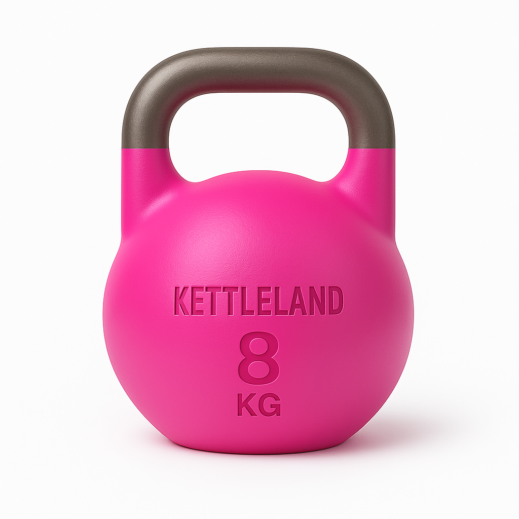 Kettlebell de Competición Kettleland – Acero Sólido INOX – Pesos de 8 kg a 32 kg
