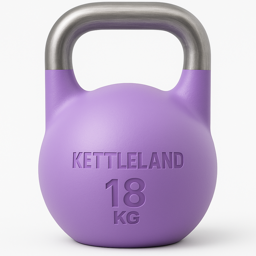 Kettlebell de Competición Kettleland – Acero Sólido INOX – Pesos de 8 kg a 32 kg