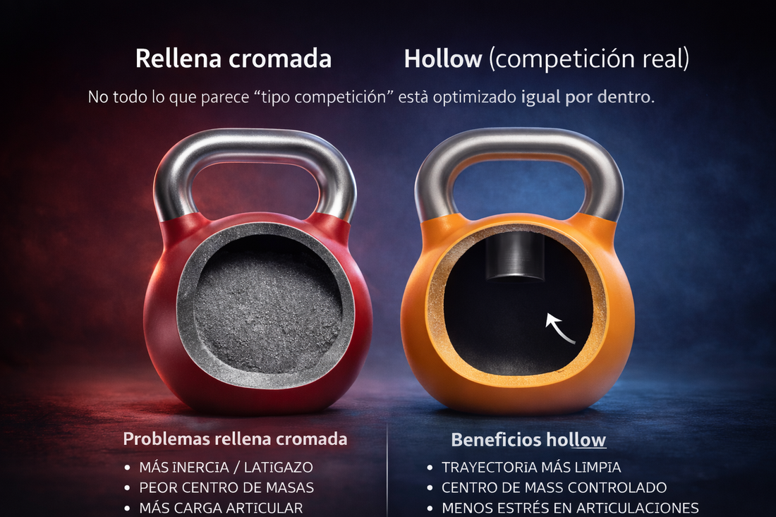 Kettlebell hollow vs rellena cromada: por qué la hollow es la elección correcta para kettlebell sport