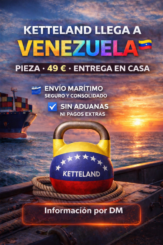 Envíos de kettlebells Kettleland a Venezuela: proceso, costes y fechas