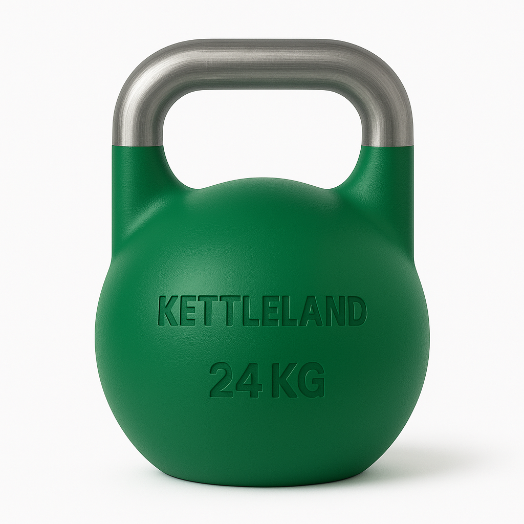 Kettlebell de Competición Kettleland – Acero Sólido INOX – Pesos de 8 kg a 32 kg