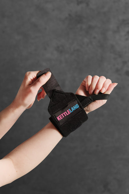 Elastic wrist wraps with Velcro for CrossFit, weightlifting and powerlifting (pair)