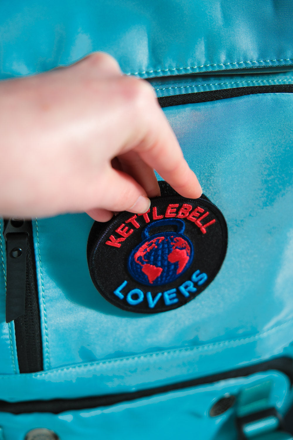 Écusson kettlebell avec velcro pour sac à dos de sport – affichez votre passion pour les kettlebells