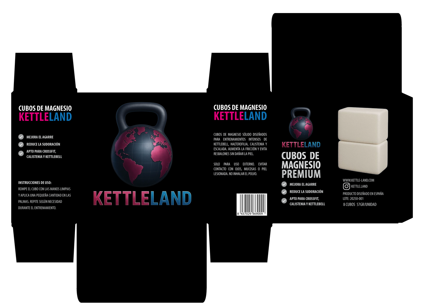 Magnesio premium cubo (tiza) Kettleland
