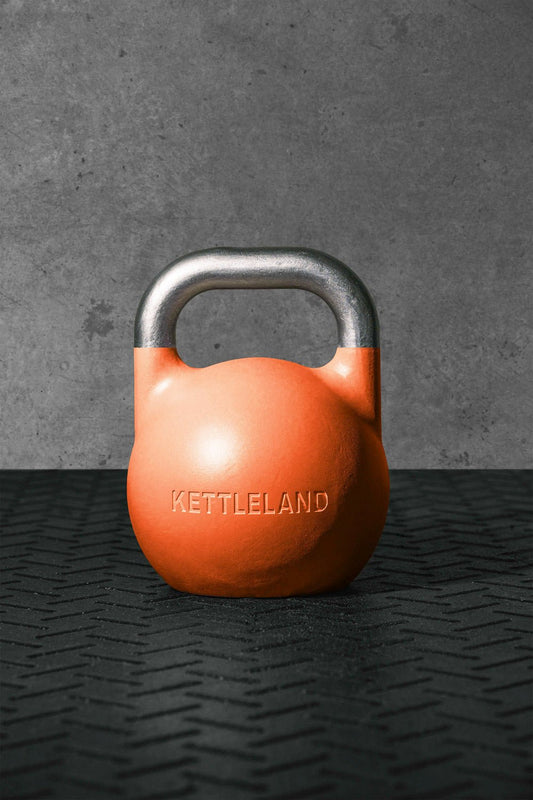 Kettlebell de Competición Profesional Kettleland – Acero Sólido – Peso 28 kg Kettleland - Material Oficial Mundiales IKMF - Kettleland Mallorca