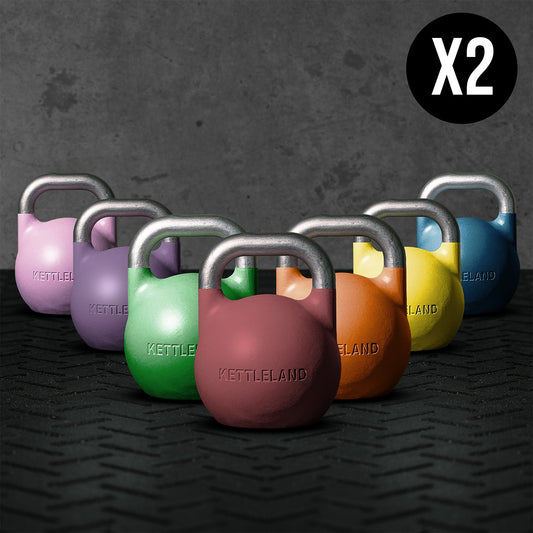Pack completo DOBLE Kettlebells Kettleland Kettleland - Material Oficial Mundiales IKMF - Kettleland Mallorca