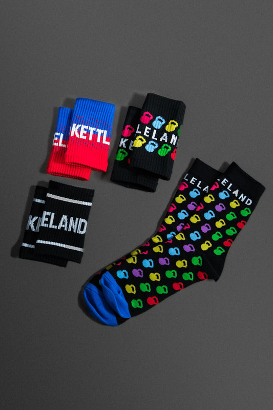 Pack Kettleland - Calcetines(1) + (3)Muñequeras Kettleland - Material Oficial Mundiales IKMF - Kettleland Mallorca